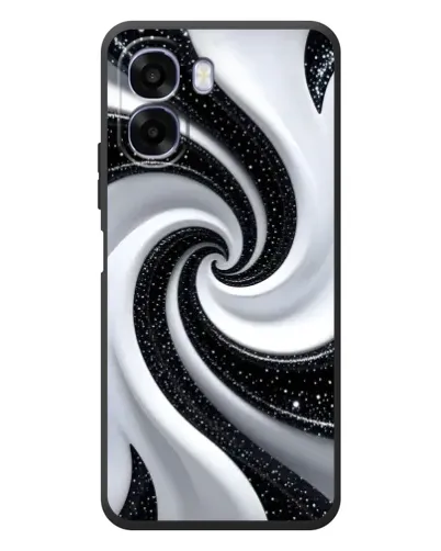 Чехол для OPPO A6x с картинкой «Черно-белая спираль»