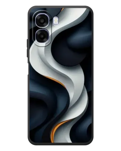 Чехол для OPPO A6x с картинкой «Объемные черно-белые ленты»