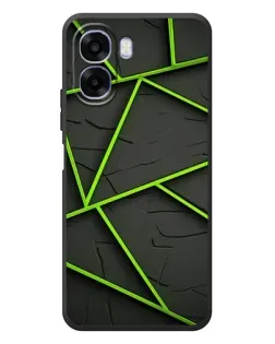 Чехол для OPPO A6x с картинкой «Зеленые геометрические линии»