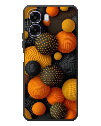 Чехол для OPPO A6x с картинкой «Объемные оранжевые сферы»