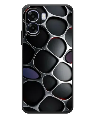 Чехол для OPPO A6x с картинкой «Объемная темная решетка»