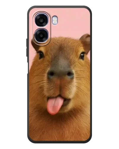 Чехол для OPPO A6x с картинкой «Капибара с языком»