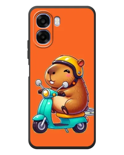 Чехол для OPPO A6x с картинкой «Капибара на скутере»