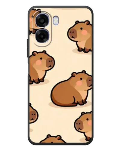 Чехол для OPPO A6x с картинкой «Паттерн милых капибар»