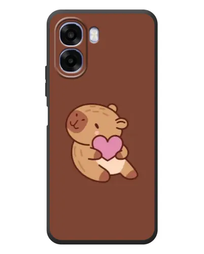 Чехол для OPPO A6x с картинкой «Капибара с сердцем»