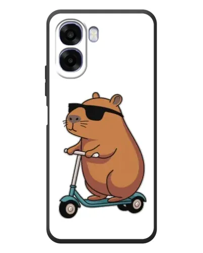 Чехол для OPPO A6x с картинкой «Капибара на самокате»