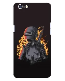 Чехол для OPPO A71 с картинкой «PUBG — огненный силуэт»