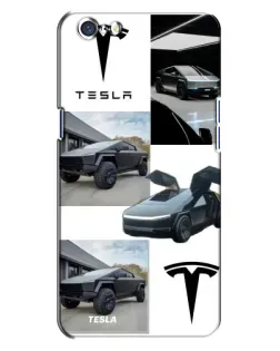 Чехол для OPPO A71 с картинкой «Коллаж Cybertruck Tesla»