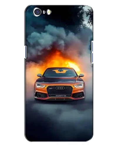 Чехол для OPPO A71 с картинкой «Audi в огненном дыму»