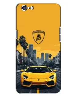Чохол для OPPO A71 з картинкою «Жовтий Lamborghini місто»
