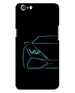 Чохол для OPPO A71 з картинкою «Блакитний силует Lamborghini»