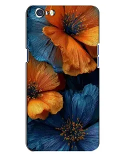 Чехол для OPPO A71 с картинкой «Яркая сине-оранжевая флора»