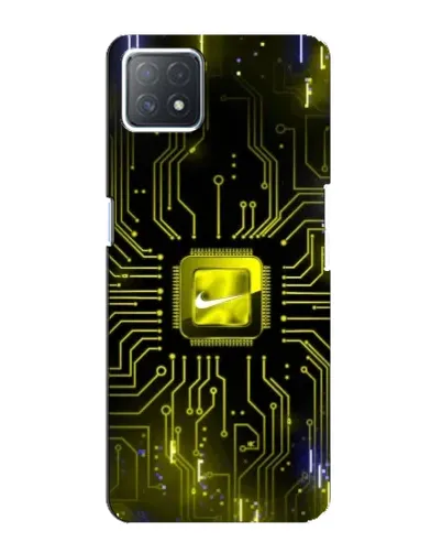 Чехол для OPPO A72 (5G) с картинкой «Nike — золотая искра»