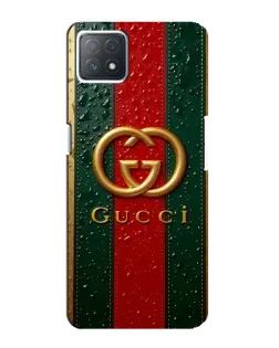 Чехол для OPPO A72 (5G) с картинкой «Gucci — фирменная полоса и золото»