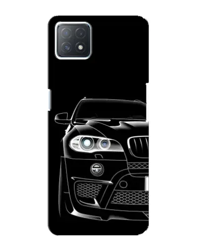 Чехол для OPPO A72 (5G) с картинкой «Темный силуэт BMW»