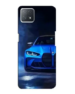 Чехол для OPPO A72 (5G) с картинкой «Голубая BMW M4»