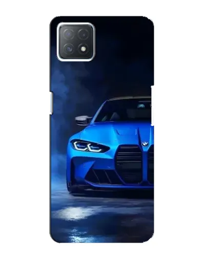 Чехол для OPPO A72 (5G) с картинкой «Голубая BMW M4»