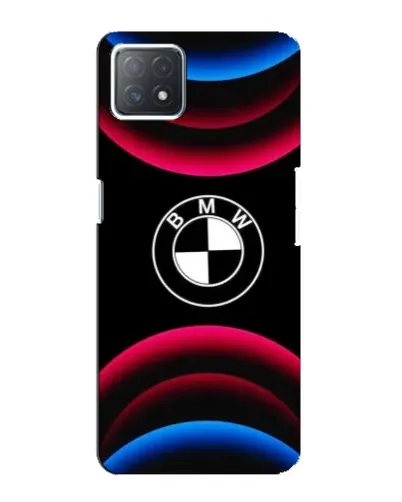 Чехол для OPPO A72 (5G) с картинкой «Логотип BMW и неоновые дуги»