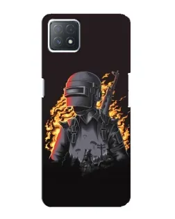 Чехол для OPPO A72 (5G) с картинкой «PUBG — огненный силуэт»