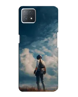 Чехол для OPPO A72 (5G) с картинкой «Герой PUBG на скале»