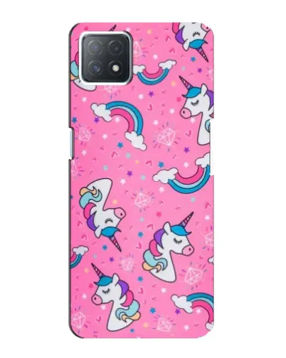 Чехол для OPPO A72 (5G) с картинкой «Unicorn паттерн розовый»