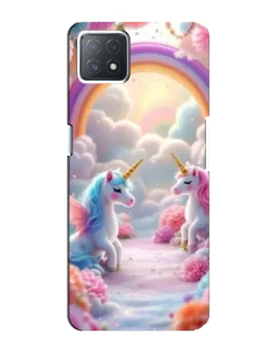 Чехол для OPPO A72 (5G) с картинкой «Радуга и единороги»