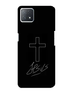 Чехол для OPPO A72 (5G) с картинкой «Графический крест Jesus»