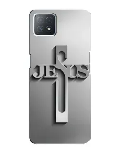 Чехол для OPPO A72 (5G) с картинкой «Металлический крест Jesus»