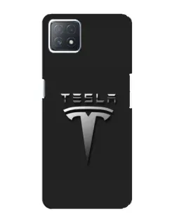 Чехол для OPPO A72 (5G) с картинкой «Стальной логотип Tesla»