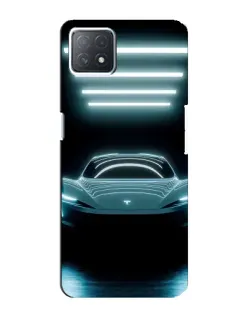 Чехол для OPPO A72 (5G) с картинкой «Tesla в неоне»