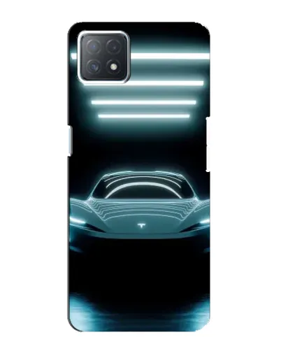 Чехол для OPPO A72 (5G) с картинкой «Tesla в неоне»