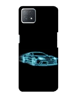 Чехол для OPPO A72 (5G) с картинкой «Неоновый контур Lamborghini»