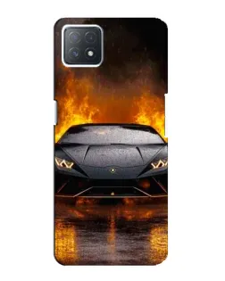 Чехол для OPPO A72 (5G) с картинкой «Lamborghini в огне»