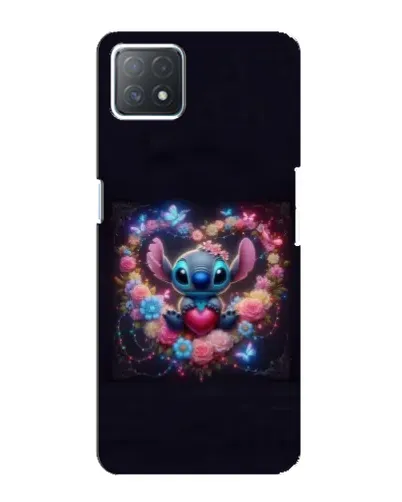 Чехол для OPPO A72 (5G) с картинкой «Stitch в цветах»