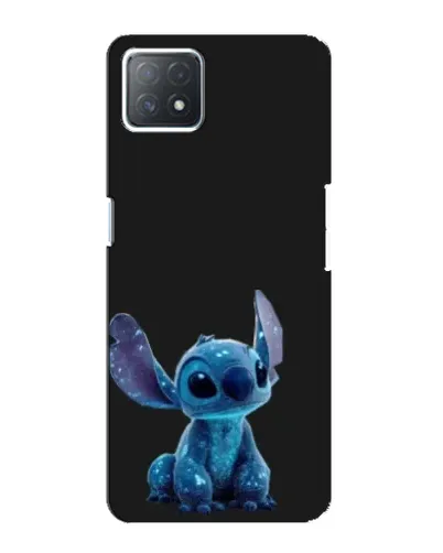Чехол для OPPO A72 (5G) с картинкой «Стич на черном»
