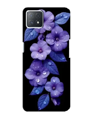 Чехол для OPPO A72 (5G) с картинкой «Фиолетовые цветы с росою»