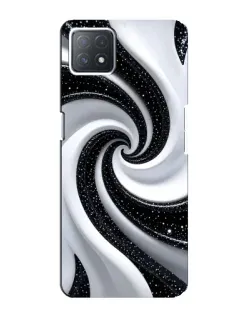 Чехол для OPPO A72 (5G) с картинкой «Черно-белая спираль»