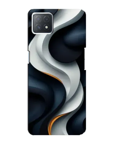 Чехол для OPPO A72 (5G) с картинкой «Объемные черно-белые ленты» Чехол для OPPO A72 (5G) с картинкой «Объемные черно-белые ленты»