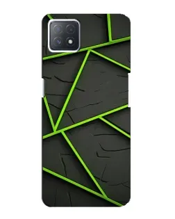 Чехол для OPPO A72 (5G) с картинкой «Зеленые геометрические линии»