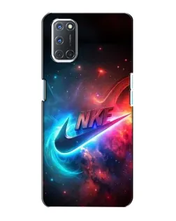 Чехол для OPPO A72 с картинкой «Огненный логотип Nike»