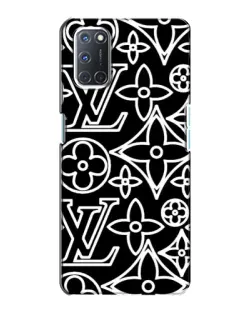 Чехол для OPPO A72 с картинкой «Черно-белый узор LV»