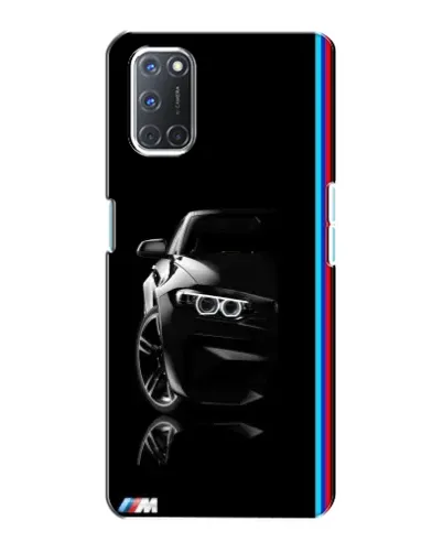 Чехол для OPPO A72 с картинкой «Силуэт BMW в темноте»