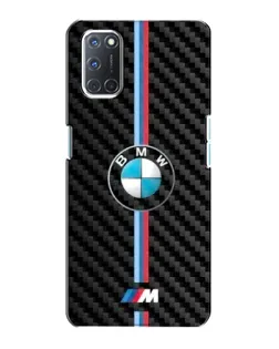 Чехол для OPPO A72 с картинкой «Эмблема BMW и карбон»