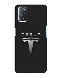 Чехол для OPPO A72 с картинкой «Стальной логотип Tesla»