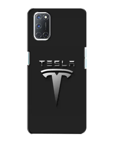 Чехол для OPPO A72 с картинкой «Стальной логотип Tesla»