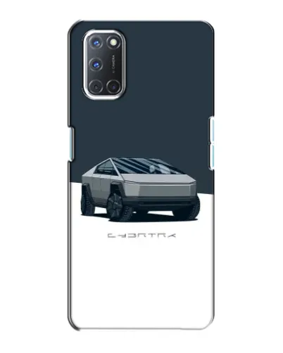 Чехол для OPPO A72 с картинкой «Серебристый Cybertruck Tesla»