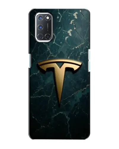 Чехол для OPPO A72 с картинкой «Мраморная Tesla Gold»