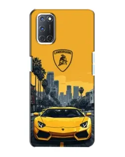 Чехол для OPPO A72 с картинкой «Желтый Lamborghini город»