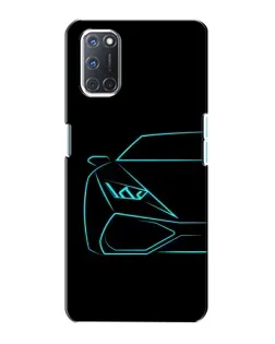 Чехол для OPPO A72 с картинкой «Голубой силуэт Lamborghini»