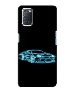 Чехол для OPPO A72 с картинкой «Неоновый контур Lamborghini»